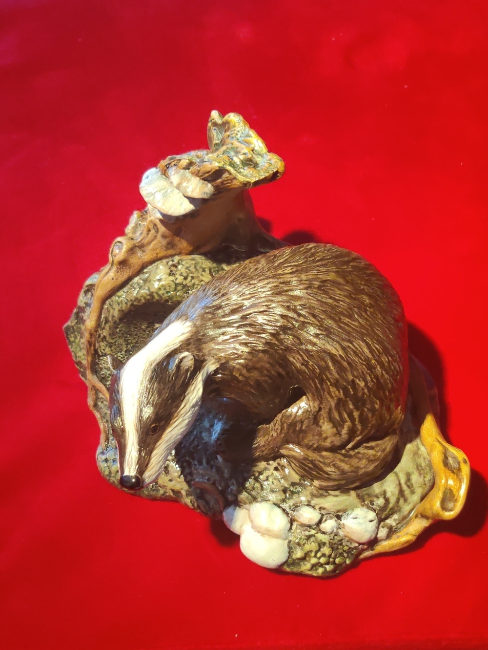 Royal Doulton Brown and White Badger Reptile Habitat Ornament